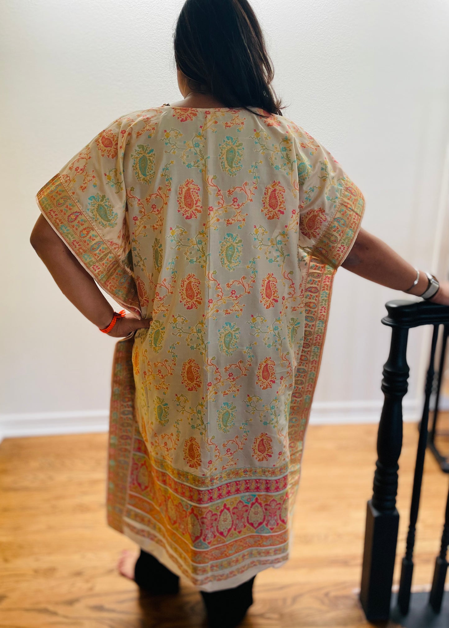 White & Pink Kairi Silk Kimono