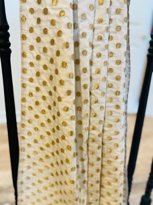 Golden Polka Dots Silk Saree Throw