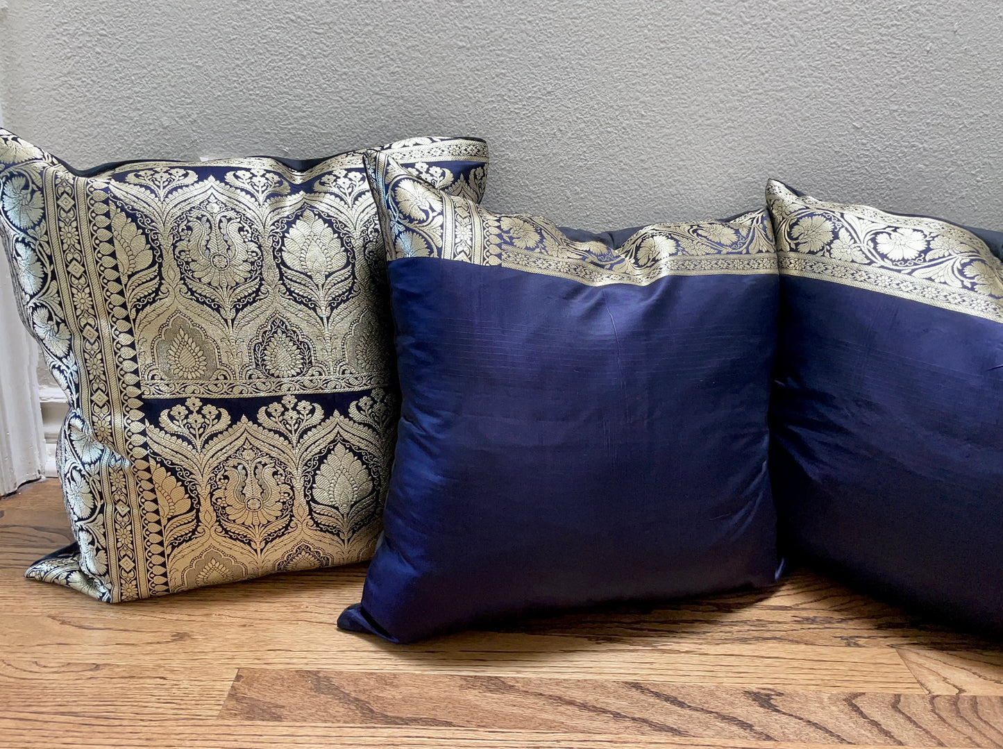Dark Blue With Gold Cushions